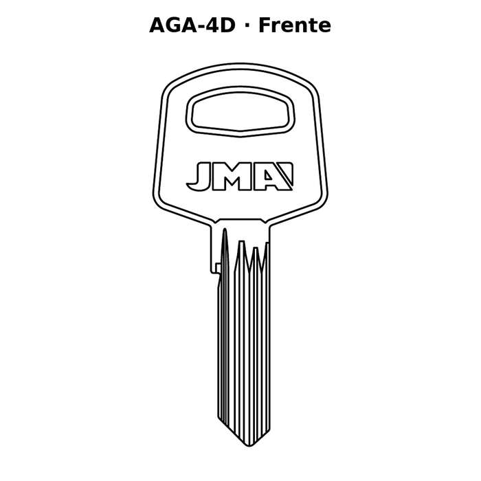 Llave en blanco AGA-4D - frente