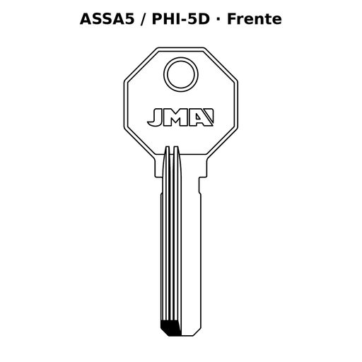 Llave en blanco ASSA5 / PHI-5D - frente