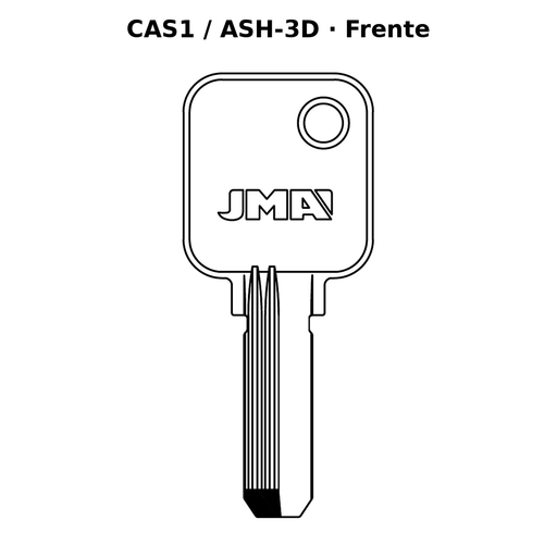Llave en blanco CAS1 / ASH-3D - frente