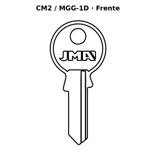 Llave en blanco CM2 / MGG-1D - frente