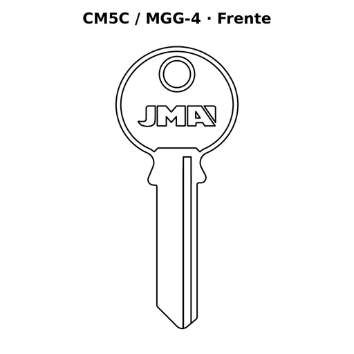 Llave en blanco CM5C / MGG-4 - frente