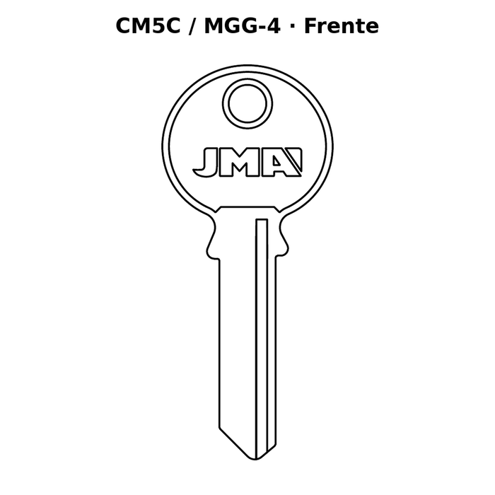 Llave en blanco CM5C / MGG-4 - frente