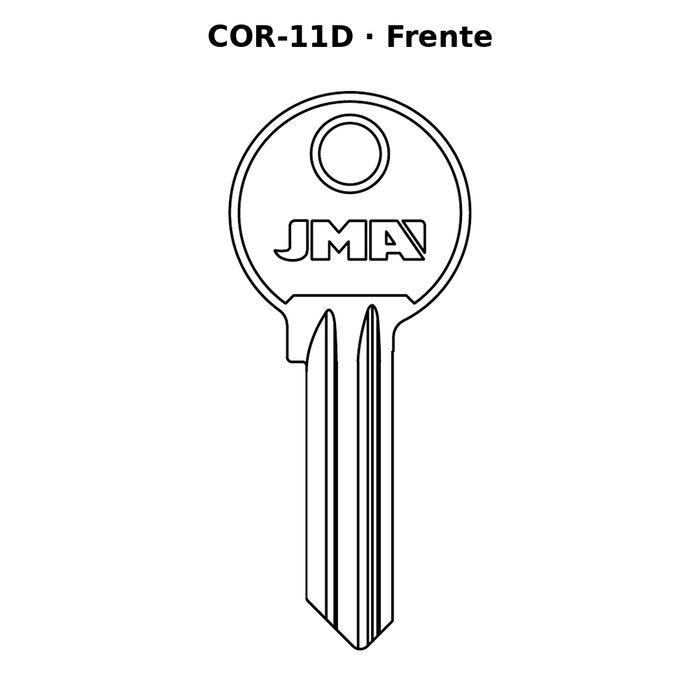 Llave en blanco COR-11D - frente