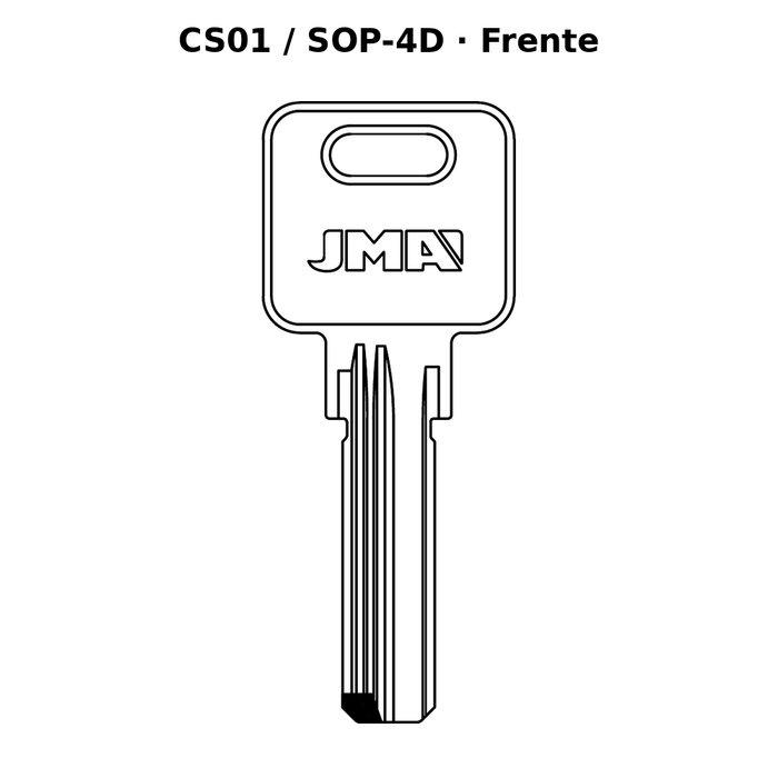 Llave en blanco CS01 / SOP-4D - frente