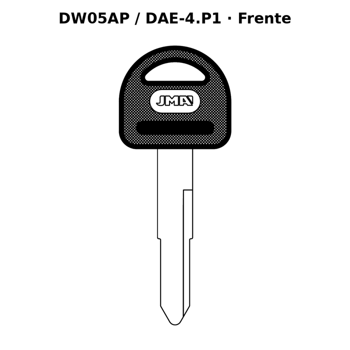 Llave en blanco DW05AP / DAE-4.P1 - frente