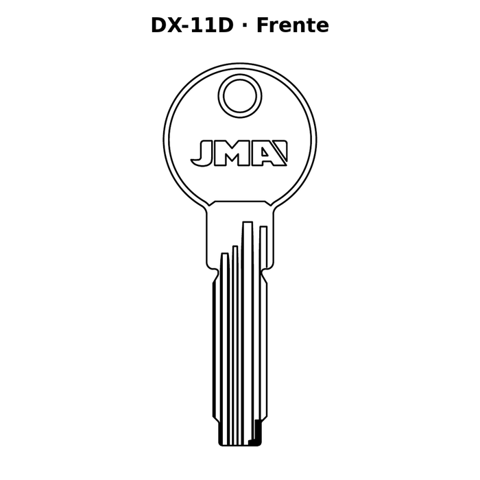 Llave en blanco DX-11D - frente