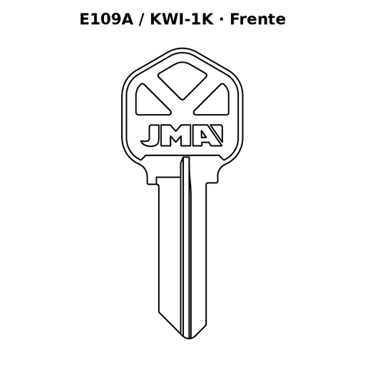 Llave en blanco E109A / KWI-1K - frente