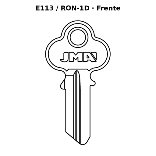 Llave en blanco E113 / RON-1D - frente