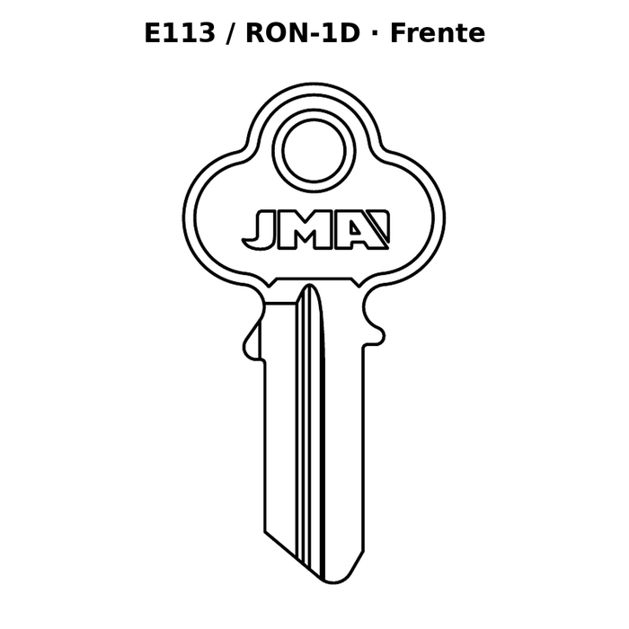 Llave en blanco E113 / RON-1D - frente