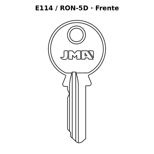 Llave en blanco E114 / RON-5D - frente
