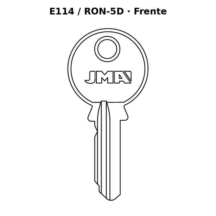 Llave en blanco E114 / RON-5D - frente