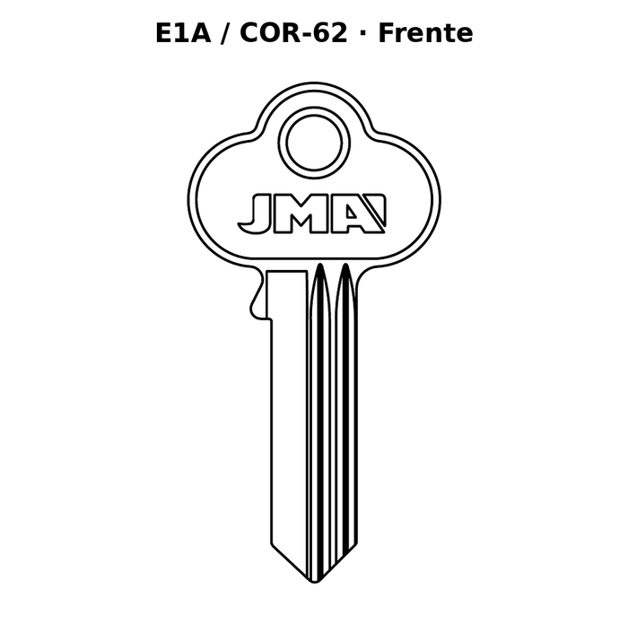 Llave en blanco E1A / COR-62 - frente