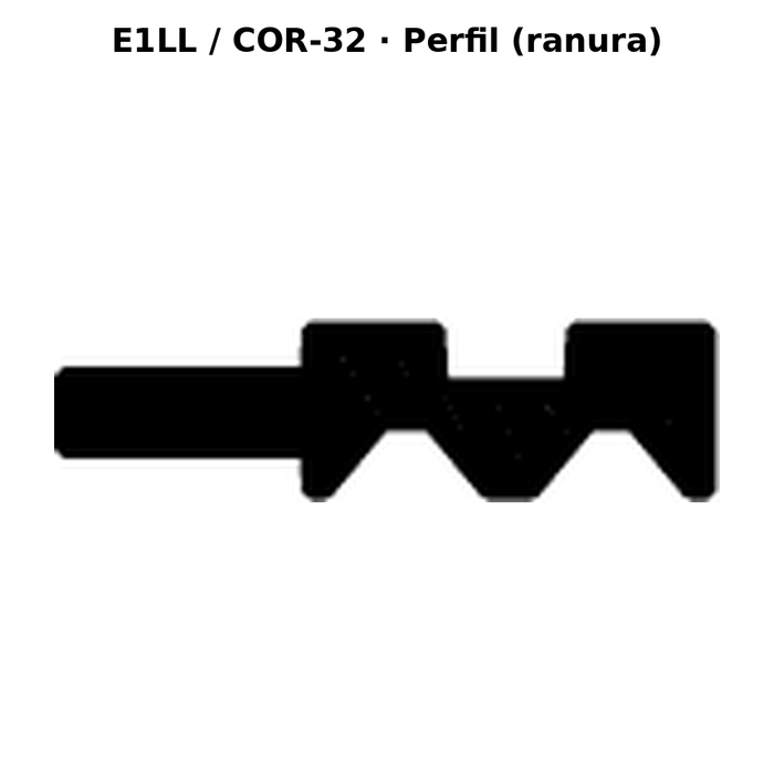 Llave en blanco E1LL / COR-32 - perfil (ranura)
