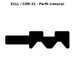 Llave en blanco E1LL / COR-32 - perfil (ranura)
