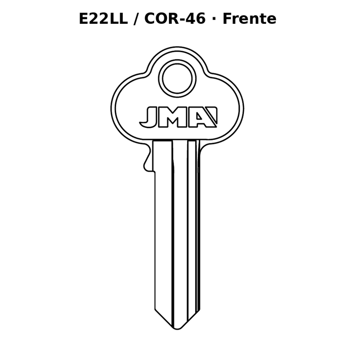 Llave en blanco E22LL / COR-46 - frente