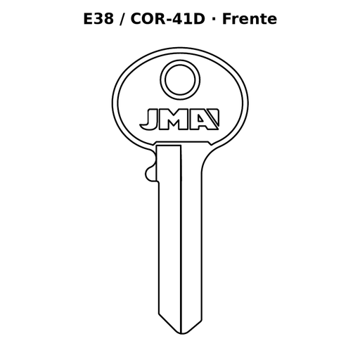 Llave en blanco E38 / COR-41D - frente