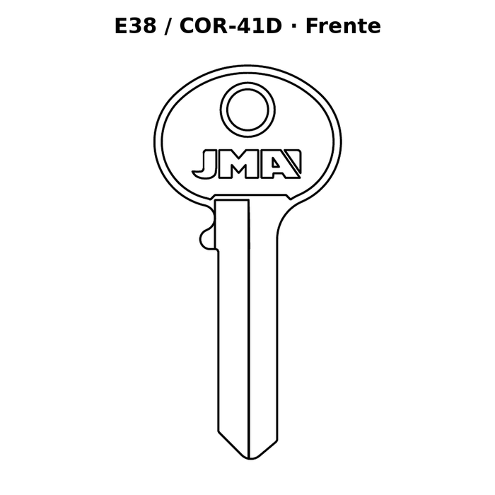Llave en blanco E38 / COR-41D - frente