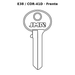 Llave en blanco E38 / COR-41D - frente