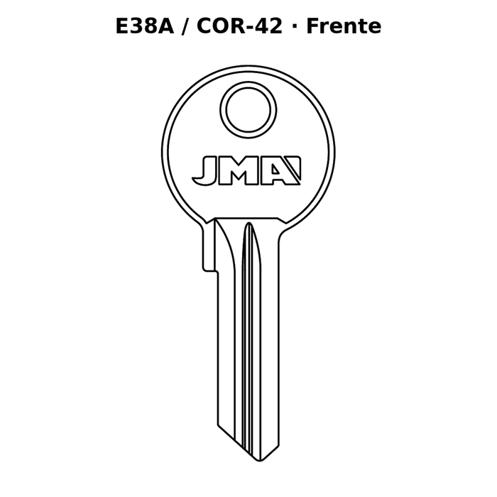 Llave en blanco E38A / COR-42 - frente