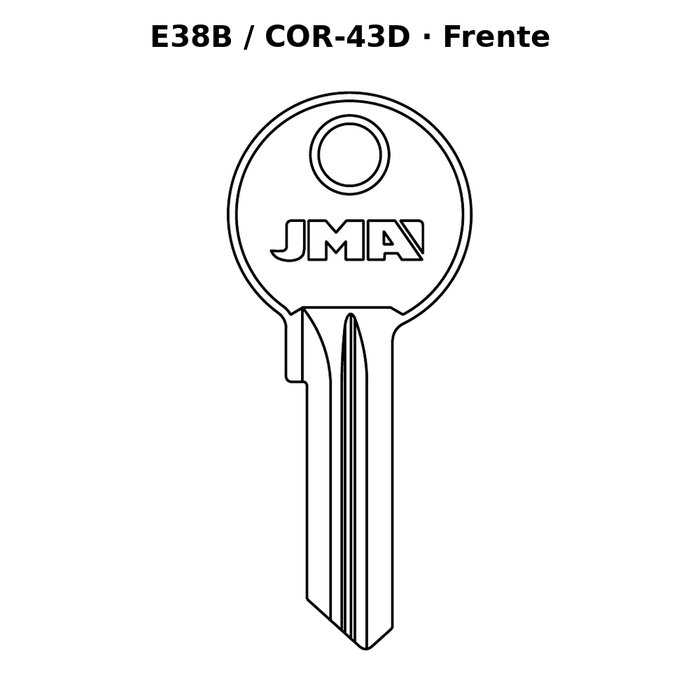 Llave en blanco E38B / COR-43D - frente