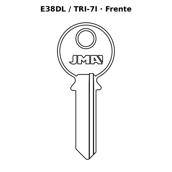Llave en blanco E38DL / TRI-7I - frente