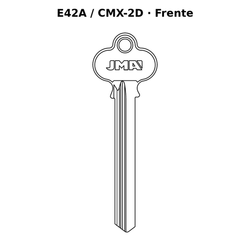 Llave en blanco E42A / CMX-2D - frente