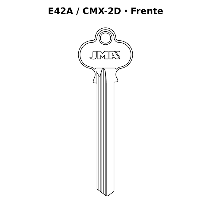 Llave en blanco E42A / CMX-2D - frente