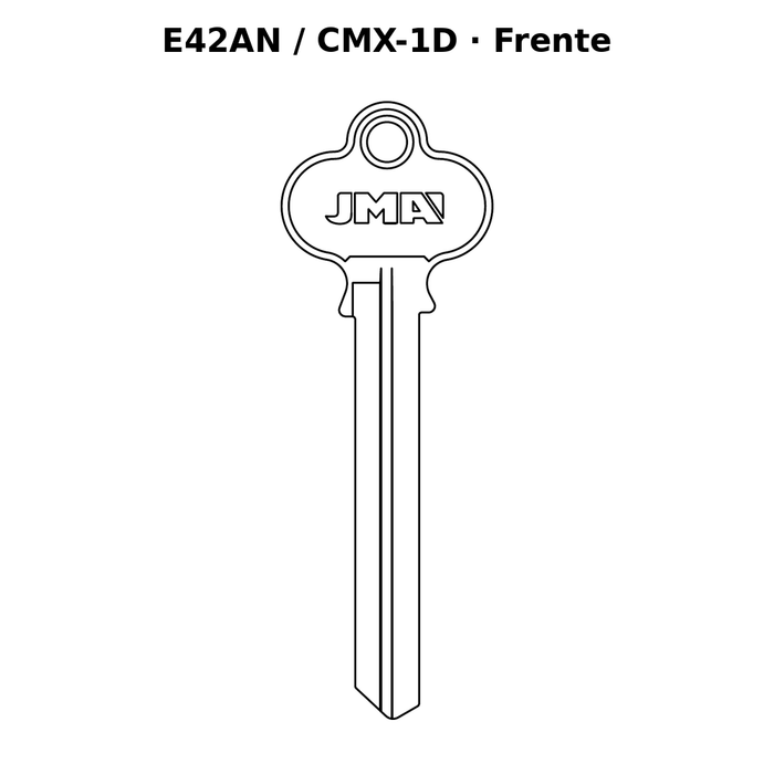 Llave en blanco E42AN / CMX-1D - frente