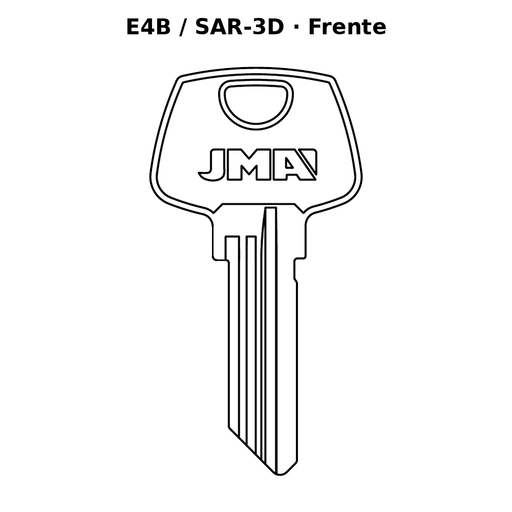 Llave en blanco E4B / SAR-3D - frente