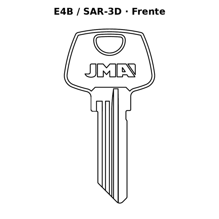 Llave en blanco E4B / SAR-3D - frente
