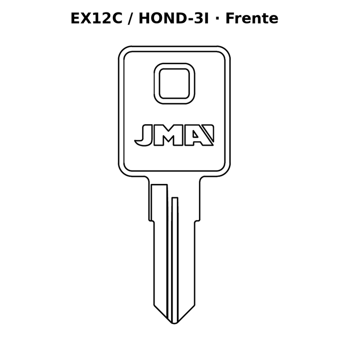 Llave en blanco EX12C / HOND-3I - frente