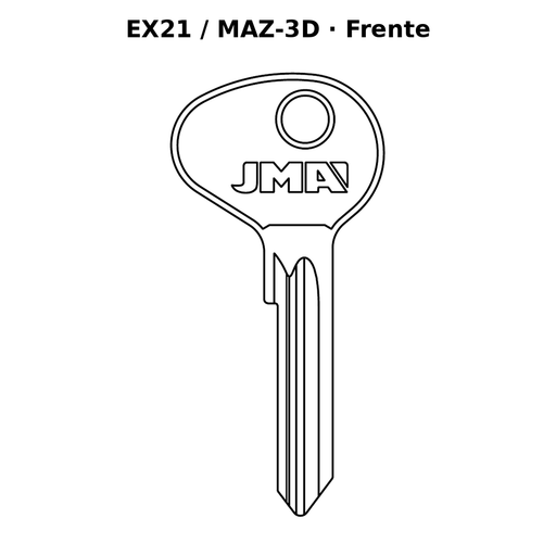 Llave en blanco EX21 / MAZ-3D - frente