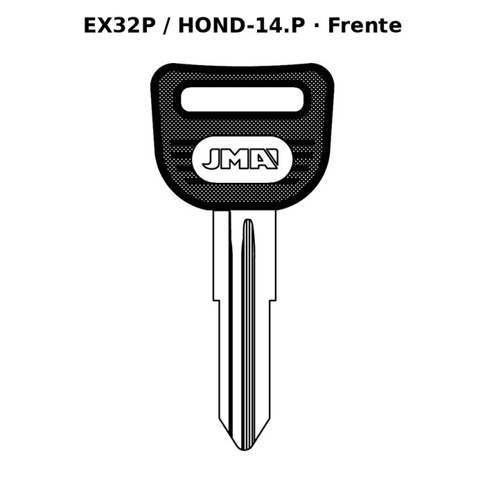 Llave en blanco EX32P / HOND-14.P - frente