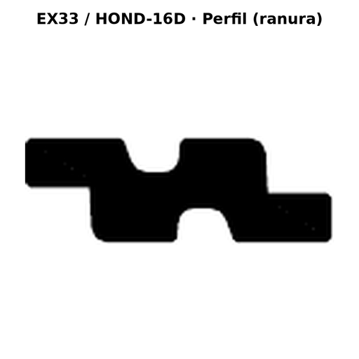 Llave en blanco EX33 / HOND-16D - perfil (ranura)