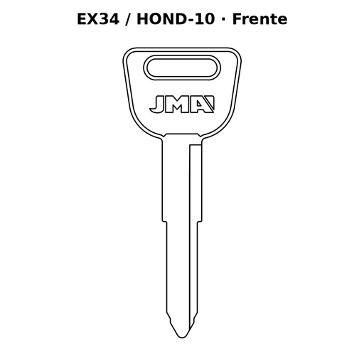 Llave en blanco EX34 / HOND-10 - frente