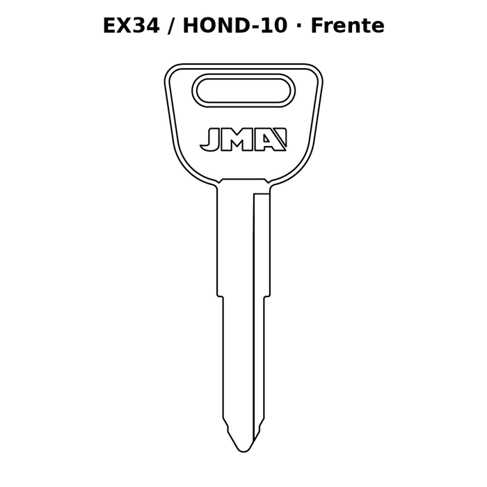 Llave en blanco EX34 / HOND-10 - frente