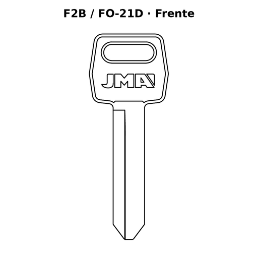 Llave en blanco F2B / FO-21D - frente