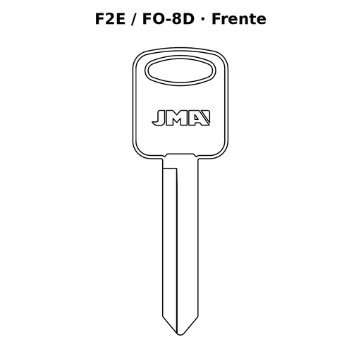 Llave en blanco F2E / FO-8D - frente