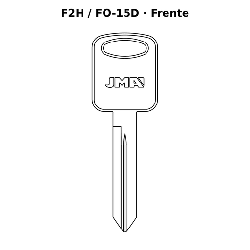 Llave en blanco F2H / FO-15D - frente