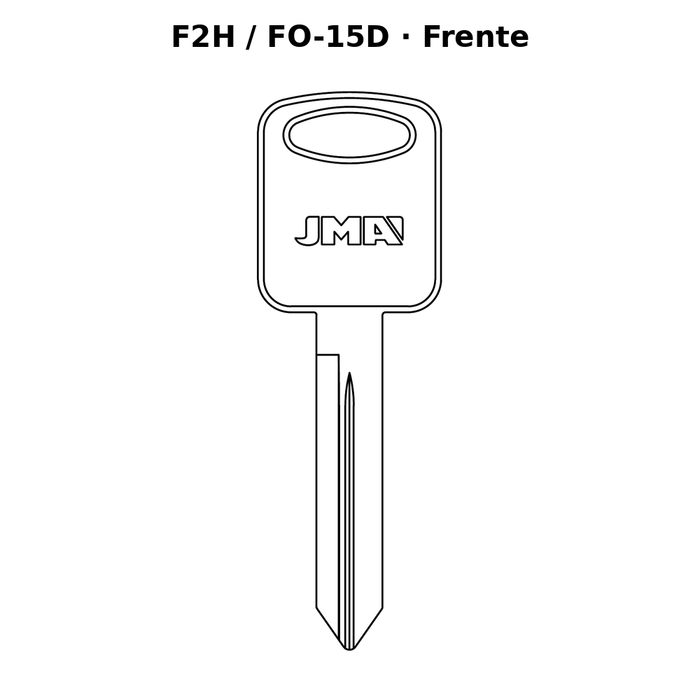 Llave en blanco F2H / FO-15D - frente