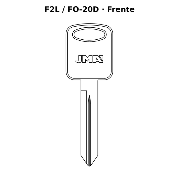Llave en blanco F2L / FO-20D - frente