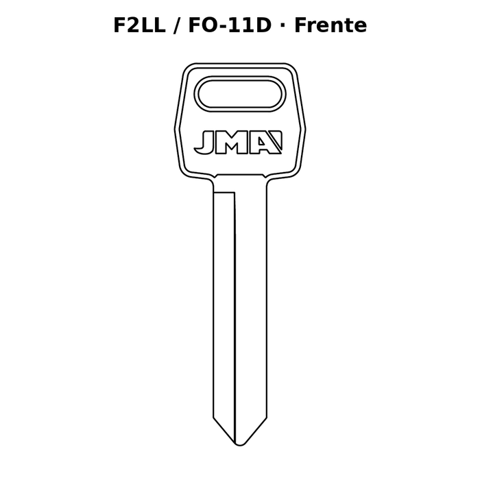 Llave en blanco F2LL / FO-11D - frente