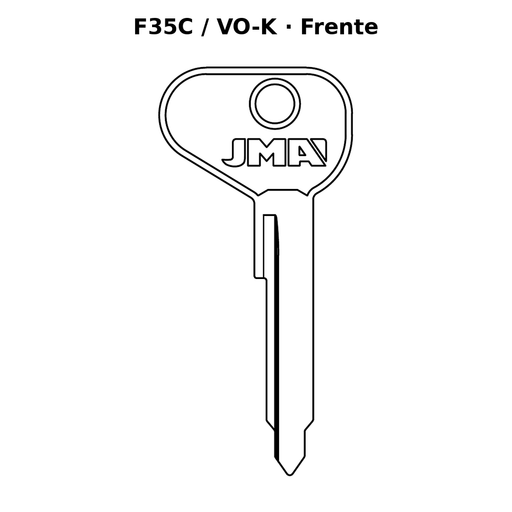 Llave en blanco F35C / VO-K - frente
