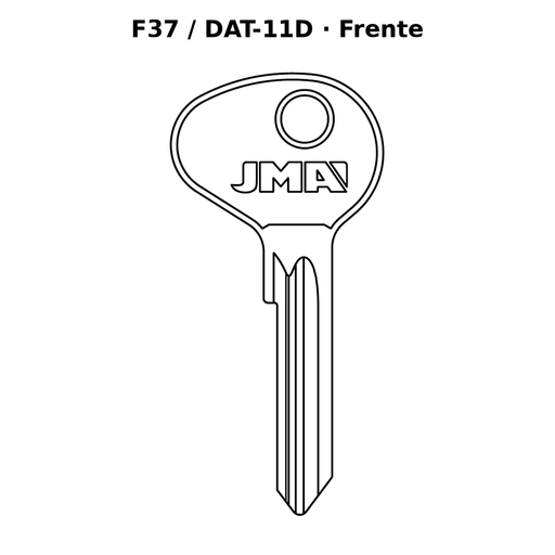 Llave en blanco F37 / DAT-11D - frente