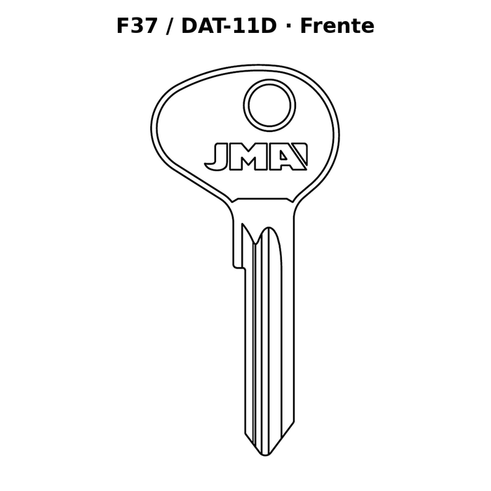 Llave en blanco F37 / DAT-11D - frente