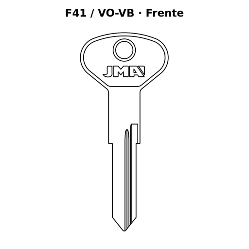 Llave en blanco F41 / VO-VB - frente
