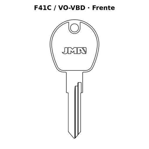 Llave en blanco F41C / VO-VBD - frente