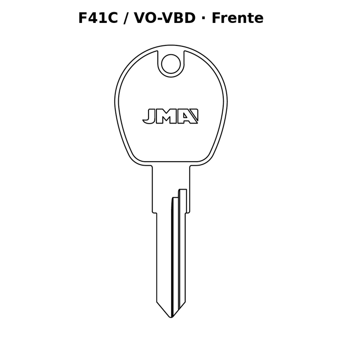 Llave en blanco F41C / VO-VBD - frente