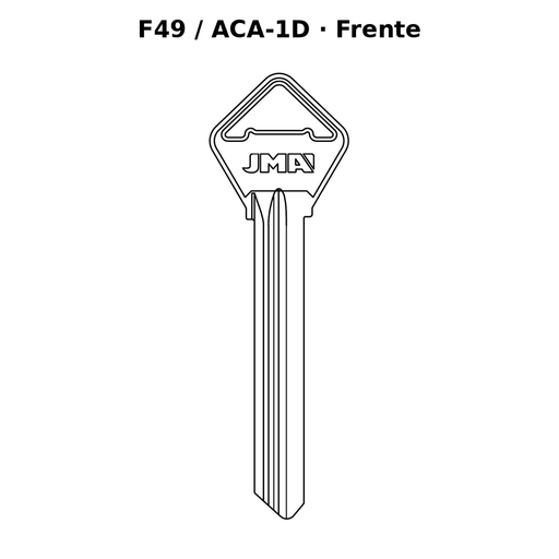 Llave en blanco F49 / ACA-1D - frente