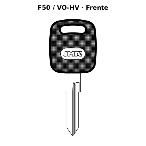 Llave en blanco F50 / VO-HV - frente